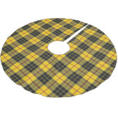 Schottischer Clan MacLeod gelber schwarzer Tartan Polyester Weihnachtsbaumdecke (Schrägansicht)