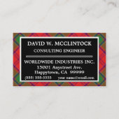 Schottischer Clan McClintock MacClintock Tartan Visitenkarte