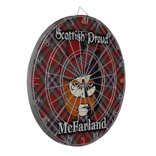 Schottischer Clan McFarland TartanDartboard Dartscheibe (Vorderseite Links)