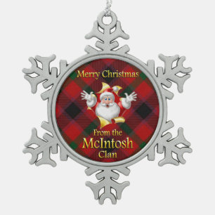 Schottischer Clan McIntosh Weihnachtsschmuck Schneeflocken Zinn-Ornament