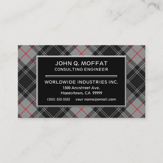 Schottischer Clan Moffat Tartan kariert Visitenkarte (Vorderseite)