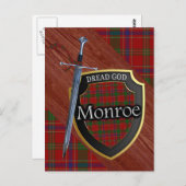 Schottischer Clan Monroe Munro Tartan Shield und S Postkarte (Vorne/Hinten)
