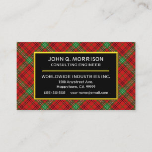 Schottischer Clan Morrison Tartan Plaid Visitenkarte