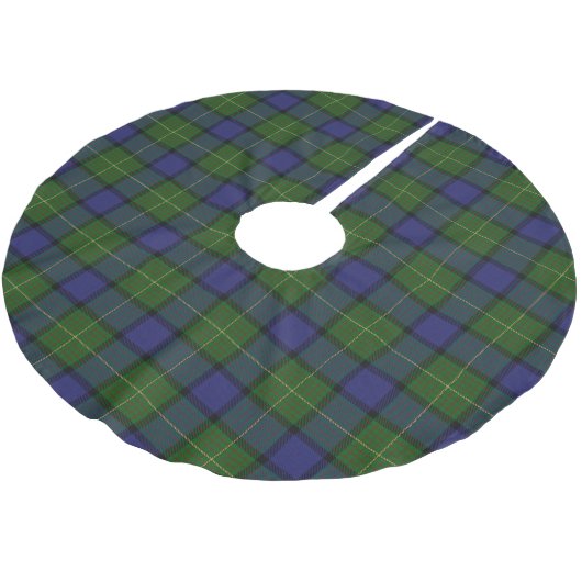 Schottischer Clan Muir Tartan Polyester Weihnachtsbaumdecke (Schrägansicht)
