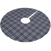 Schottischer Clan-Napier blauer weißer Tartan Polyester Weihnachtsbaumdecke (Schrägansicht)