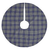 Schottischer Clan-Napier blauer weißer Tartan Polyester Weihnachtsbaumdecke (Vorderseite)