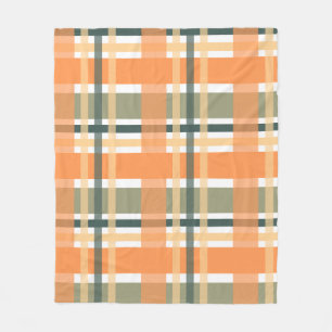 Schottischer Clan Plaid orange grün kariert  Fleecedecke