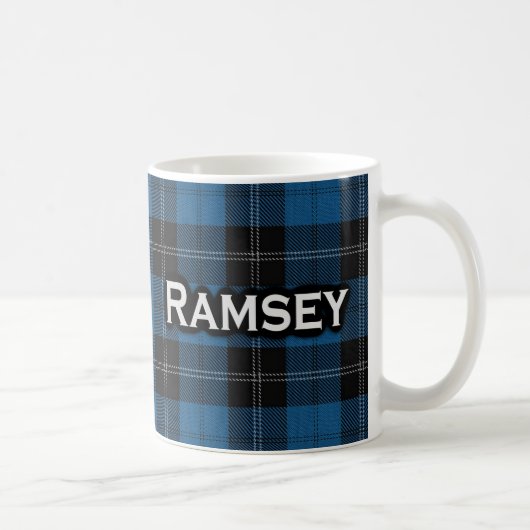 Schottischer Clan Ramsay Ramsey blauer JagdTartan Kaffeetasse (Rechts)