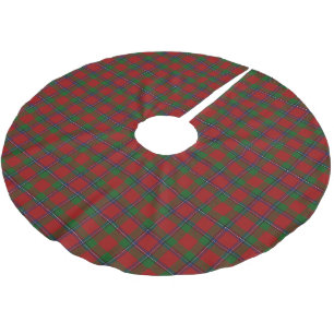 Schottischer Clan-Sinclair roter grüner Tartan Polyester Weihnachtsbaumdecke