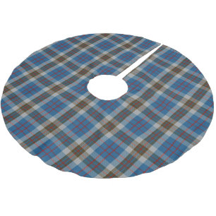 Schottischer Clan Thompson blauer und grauer Polyester Weihnachtsbaumdecke