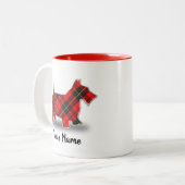 Schottischer Clan-WallaceTartanScottish Terrier Zweifarbige Tasse (Vorderseite Links)
