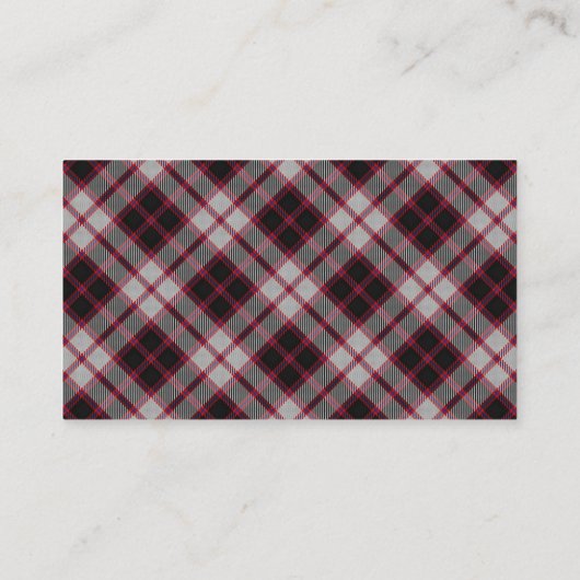 Schottischer ClanMacPhersonTartan kariert Visitenkarte (Rückseite)