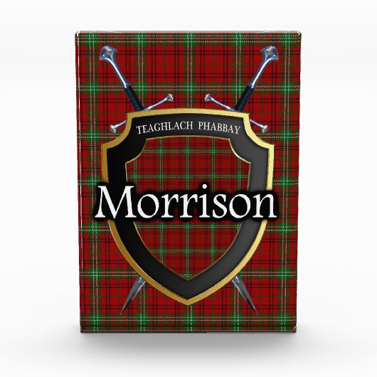 Schottischer ClanMorrisonTartan Fotoblock (Vorderseite)