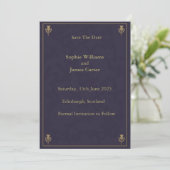 Schottischer Distel-Burgunder-Gold Save-The-Date Save The Date (Stehend Vorderseite)