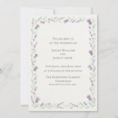 Schottischer Distel-Lavendel-Kranzrahmen-Hochzeit Einladung (Vorderseite)
