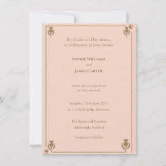 Schottischer Distel-Rosé-Sage-Grün-Botanik W Einladung