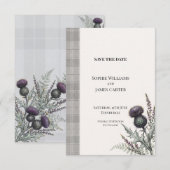 Schottischer Distel-Tartan-Hochzeit - Save The Dat Date (Vorne/Hinten)