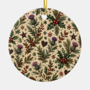 Schottischer Distel-Weihnachts-Keramik-Schmuck Keramik Ornament