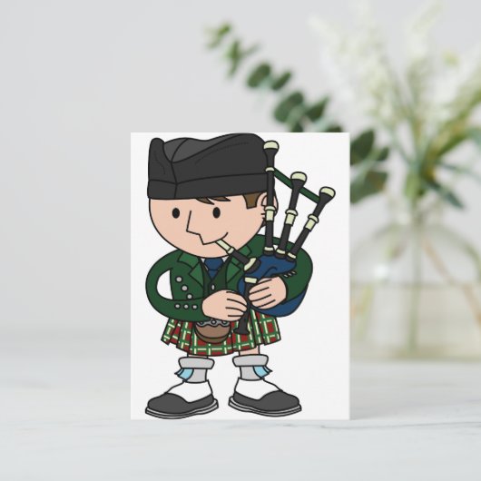 Schottischer Dudelsack Postkarte (Stehend Vorderseite)