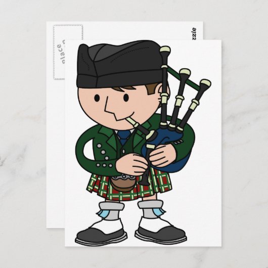 Schottischer Dudelsack Postkarte (Vorne/Hinten)