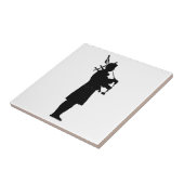 Schottischer Dudelsackpfeifer Silhouette Fliese (Seite)