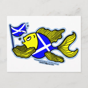 Schottischer Fisch mit schottischer Flagge Postkarte