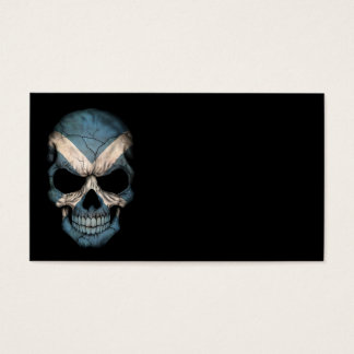 Schottischer Flaggenschädel auf schwarz