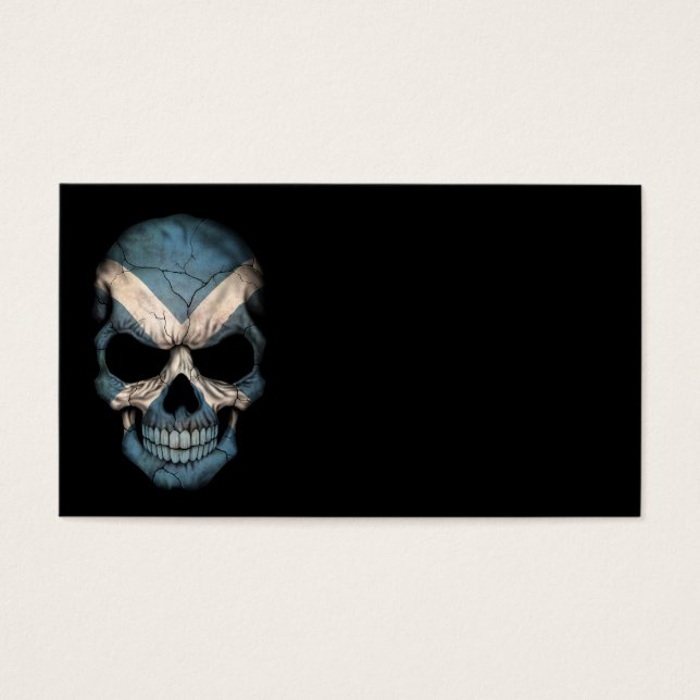 Schottischer Flaggenschädel auf schwarz (Vorderseite)