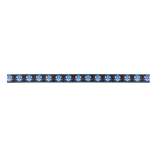 Schottischer Flaggenschädel Satinband (Vorderseite)