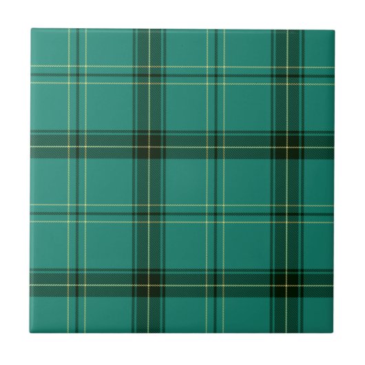 Schottischer grüner Tartan Fliese (Vorderseite)