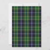 Schottischer grüner Tartan-kariertes Einladung (Rückseite)