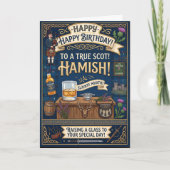 Schottischer Hamish Geburtstag Karte (Vorderseite)