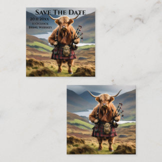Schottischer Highland-Cow-Bagpiper, Begleitkarte