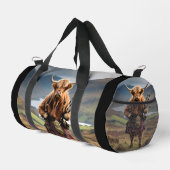 Schottischer Highland-Cow-Bagpiper, Duffle Bag (Rechte Ecke)