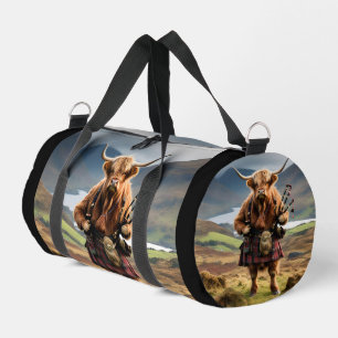 Schottischer Highland-Cow-Bagpiper, Duffle Bag