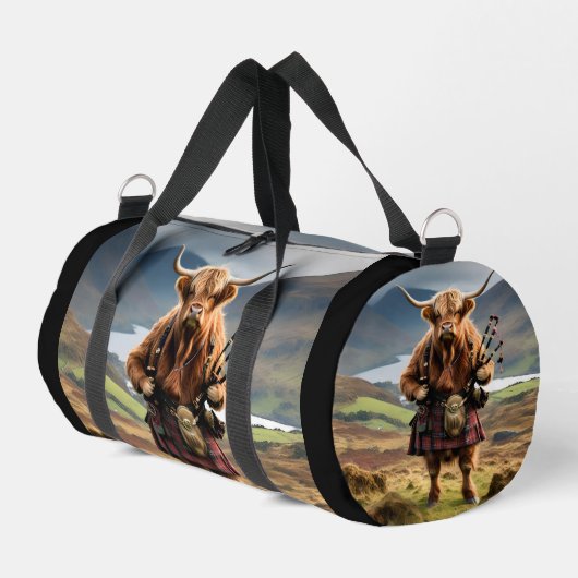 Schottischer Highland-Cow-Bagpiper, Duffle Bag (Linke Seite)