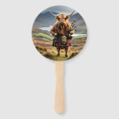 Schottischer Highland-Cow-Bagpiper, Fächer (Vorderseite)