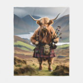 Schottischer Highland-Cow-Bagpiper, Fleecedecke (Vorderseite)