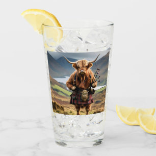 Schottischer Highland-Cow-Bagpiper, Glas