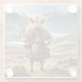Schottischer Highland-Cow-Bagpiper, Glasuntersetzer (Rückseite)