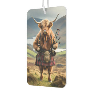 Schottischer Highland Cow Dudelsackpfeifer,  Autolufterfrischer