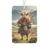 Schottischer Highland Cow Dudelsackpfeifer,  Autolufterfrischer (Rückseite)