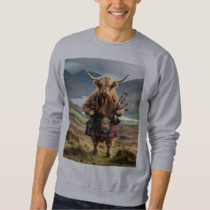 Schottischer Highland Cow Dudelsackpfeifer, Sweatshirt