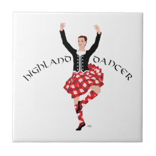 Schottischer Highland Fling - Roter Plaid Fliese