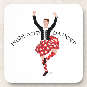 Schottischer Highland Fling - Rotes Plaid Getränkeuntersetzer