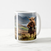 Schottischer Highland-Kuh-Bagpiper, Kaffeetasse (VorderseiteRechts)