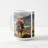 Schottischer Highland-Kuh-Bagpiper, Kaffeetasse (Vorderseite Links)