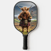 Schottischer Highland-Kuh-Bagpiper, Pickleball Schläger (Rückseite)