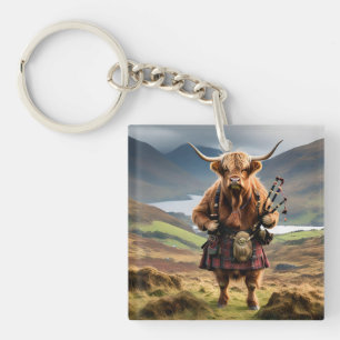 Schottischer Highland-Kuh-Bagpiper, Schlüsselanhänger