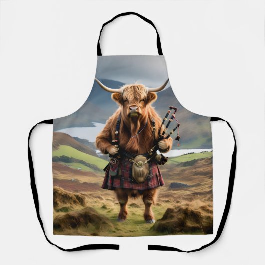Schottischer Highland-Kuh-Bagpiper, Schürze (Vorderseite)